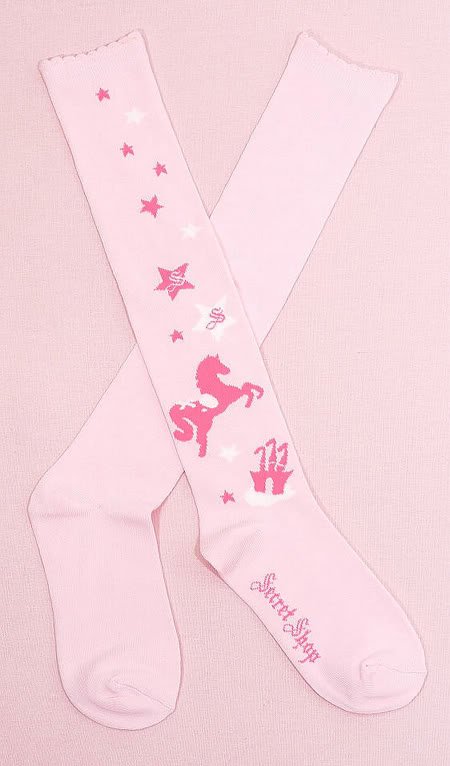 Secret Shop Sweet Lolita Star & Unicorn Knee Socks
